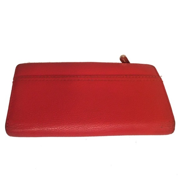 Michael Kors Signature Tomato Red Leather Wallet - Picture 5 of 6